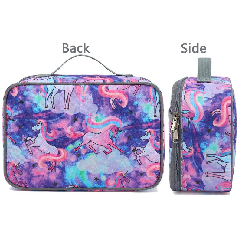 FlowFly Kids Lunch box Insulated Soft Bag Mini Cooler Back to School Thermal Meal Tote Kit for Girls, Boys, Unicorn#2 - Image 5
